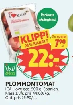 Ica Hajen Lagpris ICA Plommontomat erbjuda