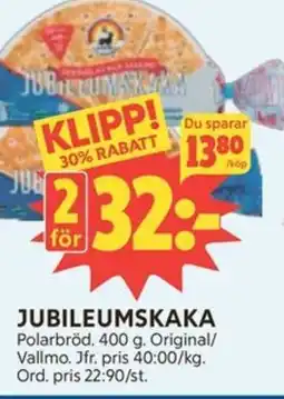 Ica Hajen Lagpris Polarbröd Jubileumskaka erbjuda