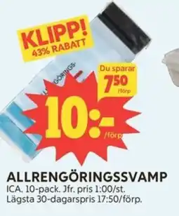 Ica Hajen Lagpris ICA Allrengöringssvamp erbjuda