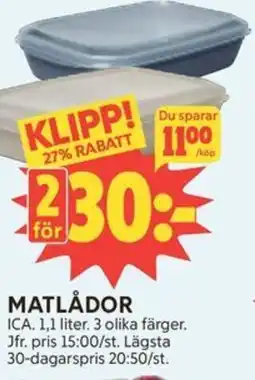 Ica Hajen Lagpris Matlådor erbjuda