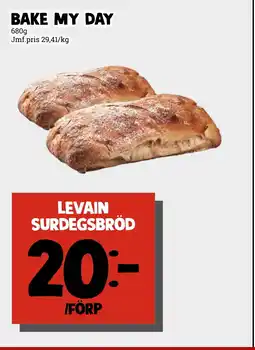 MatArket Bake My Day Levain surdegsbröd erbjuda