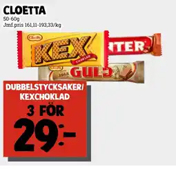 MatArket CLOETTA Dubbelstycksaker/ kexchoklad erbjuda