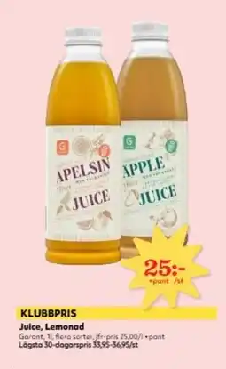 Hemköp Garant Juice, Lemonad erbjuda
