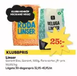 Hemköp Garant Eko Linser erbjuda