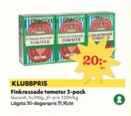Hemköp Garant Finkrossade tomater 3-pack erbjuda