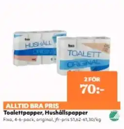 Hemköp Fixa Toalettpapper, Hushållspapper erbjuda