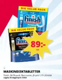 Tempo Finish Maskindisktabletter erbjuda