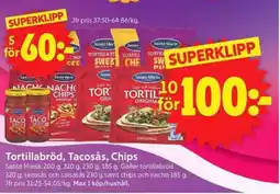 ICA Supermarket Santa Maria Tortillabröd, Tacosås, Chips erbjuda