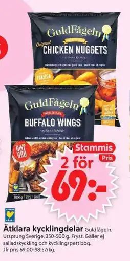 ICA Supermarket Guldfågeln Ätklara kycklingdelar erbjuda