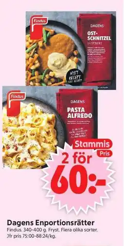 ICA Supermarket Findus Dagens Enportionsrätter erbjuda