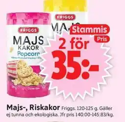 ICA Supermarket FRIGGS Majs-, Riskakor erbjuda