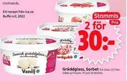 ICA Supermarket SIA Gräddglass, Sorbet erbjuda
