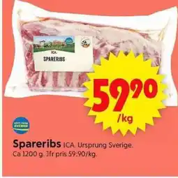 ICA Supermarket ICA Spareribs erbjuda
