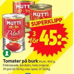 ICA Supermarket MUTTI Tomater på burk erbjuda
