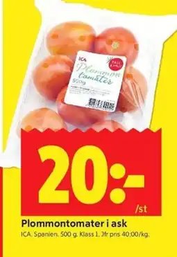 ICA Kvantum ICA Plommontomater i ask erbjuda