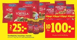 ICA Kvantum Santa Maria Tortillabröd, Tacochips, Tacosås erbjuda