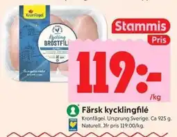 ICA Kvantum Kronfågel Färsk kycklingfilé erbjuda