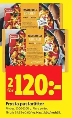 ICA Kvantum Findus Frysta pastarätter erbjuda