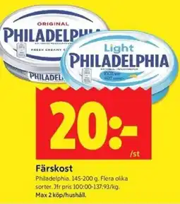 ICA Kvantum PHILADELPHIA Färskost erbjuda