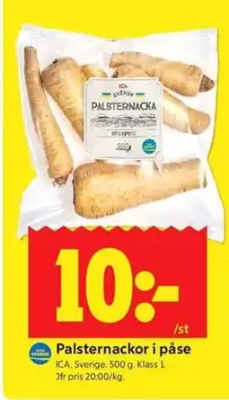 ICA Kvantum ICA Palsternackor i påse erbjuda