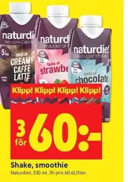 ICA Kvantum Naturdiet Shake, smoothie erbjuda