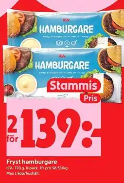 ICA Kvantum ICA Fryst hamburgare erbjuda