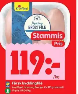 ICA Kvantum Kronfågel Färsk kycklingfilé erbjuda