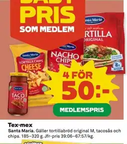 Coop Santa Maria Tex-mex erbjuda