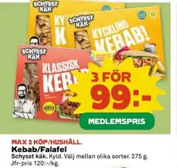 Coop Schysst käk Kebab/Falafel erbjuda