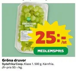 Coop Coop Gröna druvor erbjuda