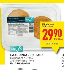 Willys GARANT Laxburgare 2-pack erbjuda