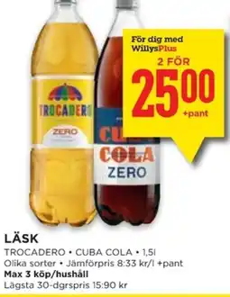 Willys TROCADERO CUBA COLA Läsk erbjuda