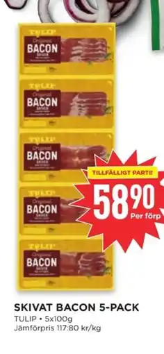 Willys TULIP Skivat bacon 5-pack erbjuda