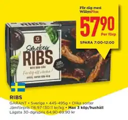 Willys GARANT Ribs erbjuda