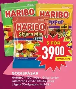 Willys HARIBO Godispåsar erbjuda