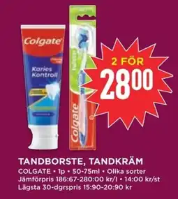 Willys COLGATE Tandborste, tandkräm erbjuda