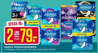 ÖoB Always Trosskydd/bindor erbjuda