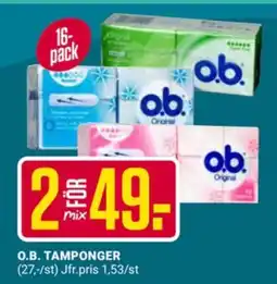 ÖoB O.B. Tamponger erbjuda