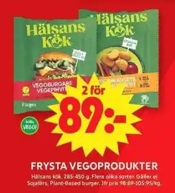 ICA Maxi Hälsans Kök Frysta vegoprodukter erbjuda