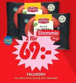 ICA Maxi Scan Falukorv erbjuda