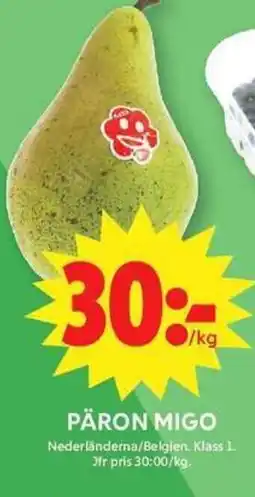 ICA Maxi Päron migo erbjuda