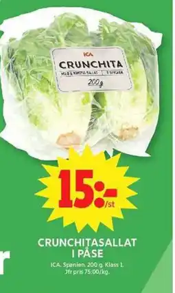 ICA Maxi Crunchitasallat i påse erbjuda