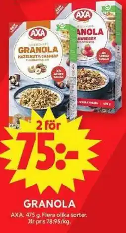 ICA Maxi AXA Granola erbjuda
