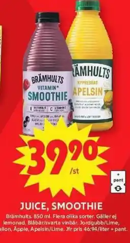 ICA Maxi BRAMHULTS Juice, smoothie erbjuda