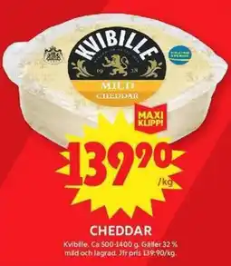 ICA Maxi Kvibille Cheddar erbjuda