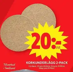 ICA Maxi Korkunderlägg 2-pack erbjuda