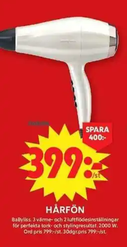 ICA Maxi BaByliss Hårfön erbjuda