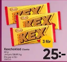 DollarStore Cloetta Kexchoklad erbjuda