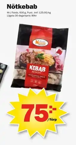 Pekås Nötkebab erbjuda
