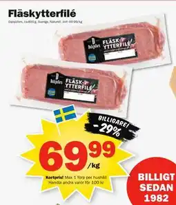 Pekås Fläskytterfilé, Medlemspris erbjuda